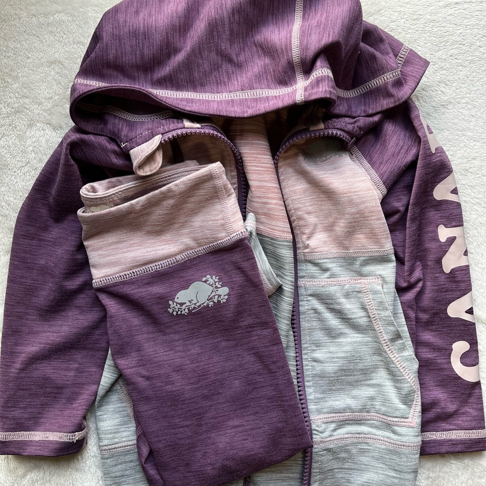 Roots Kids Matching Set in Purple and Pink